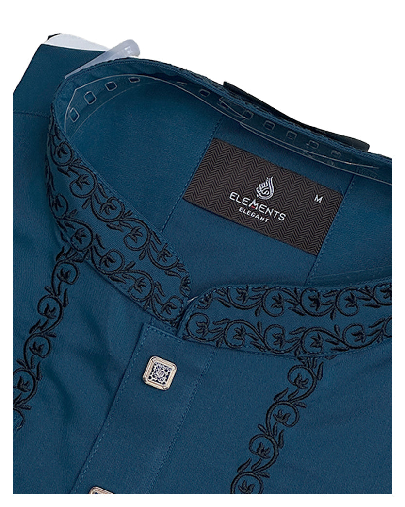 Stylleen Royal Teal Embroidered Premium Panjabi