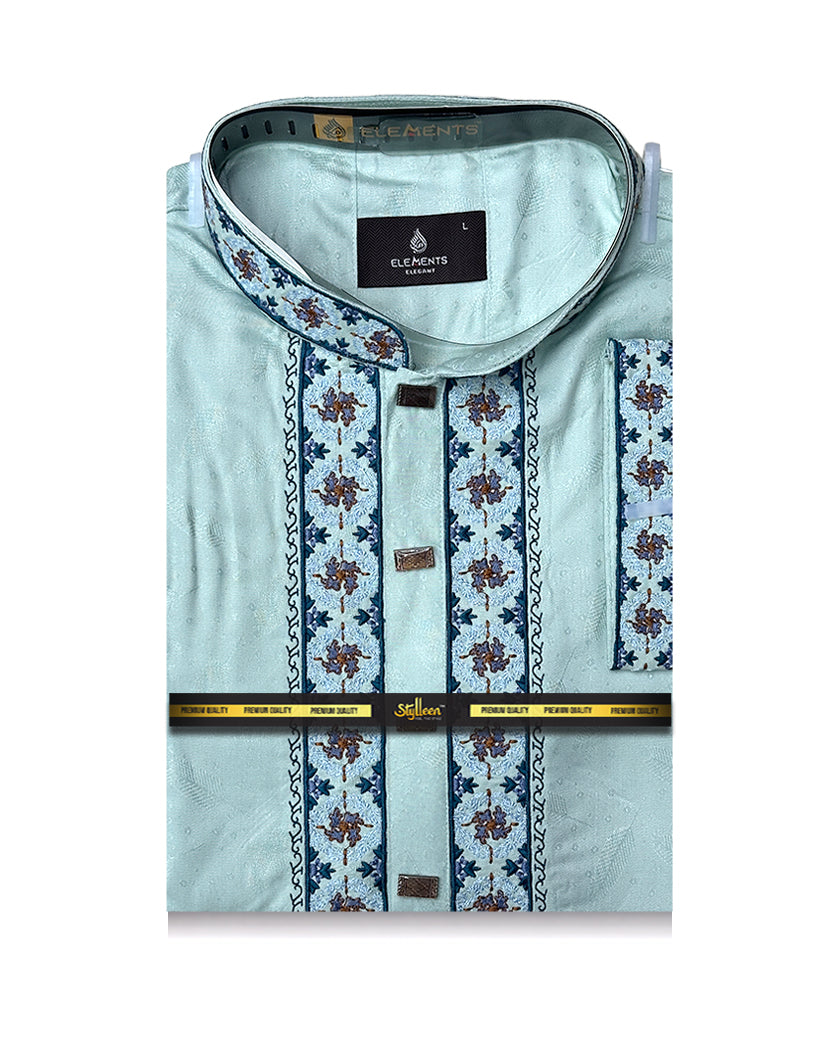 Stylleen Premium Mint Green Embroidered Punjabi