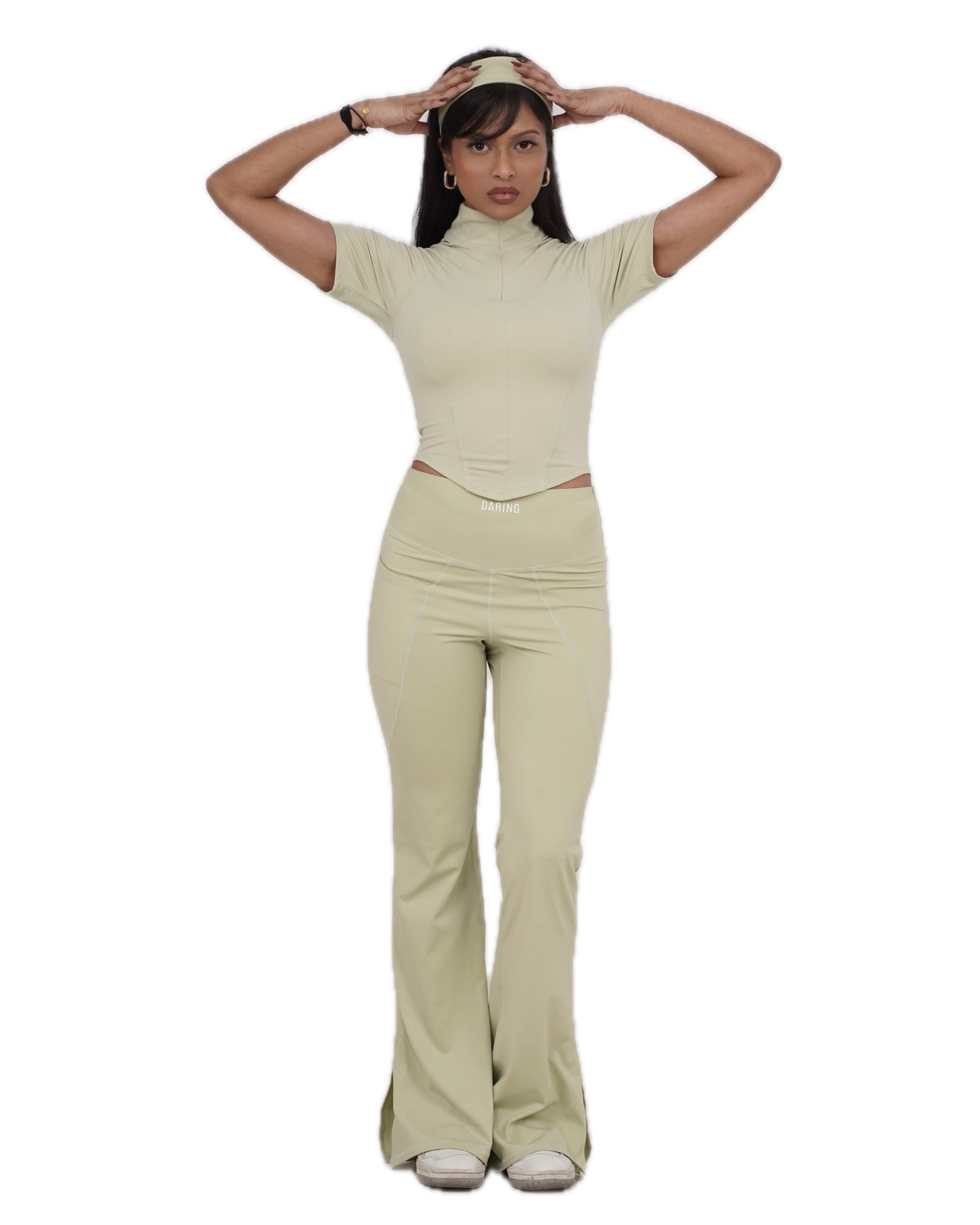 AURA MANDARIN HALF ZIP-UP TOP