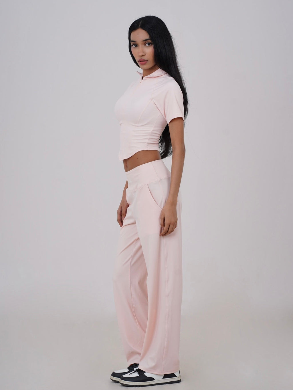 AURA MANDARIN HALF ZIP-UP TOP